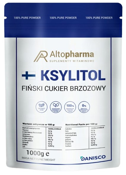 ALTO PHARMA Ksylitol Fiński (Cukier Brzozowy Danisco) 1000g