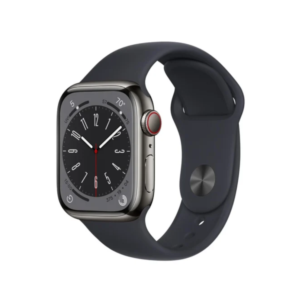 Apple Watch Series 8 GPS + Cellular 41mm Graphite Stainless Steel Case/Midnight Sport Band - Regular