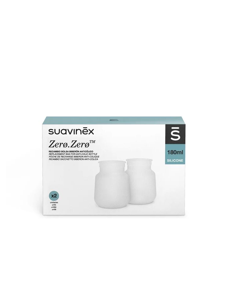 Suavinex Silikonowa wymienna torebka antykolkowa do butelki Zero Zero 180ml