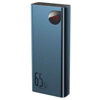 Baseus PPIMDA-D03 Powerbank Adaman 20000mAh metalowy QC 3.0 PD Huawei SCP QC 3.0 65W niebieski PPIMDA-D03