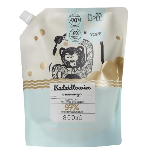 YOPE Kadzidłowiec i Rozmaryn Naturalny żel pod prysznic, 800ml zapas refill