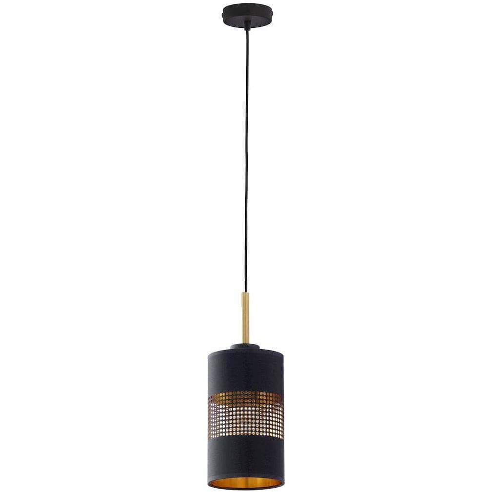 Abażurowa lampa wisząca Bogart 4400 TK Lighting czarna złota