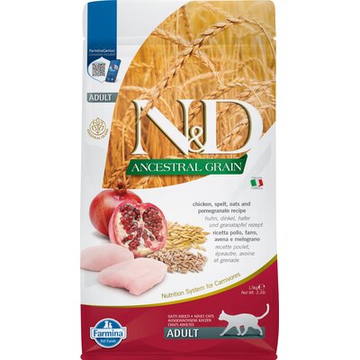 Sucha karma dla kotów sterylizowanych FARMINA N&D Ancestral Grain z kurczakiem i granatem 1.5kg (8010276030481)