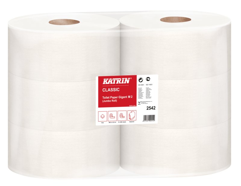 Katrin Papier toaletowy Classic Gigant M2 6 szt 2 warstwy 300 m średnica 23 cm biały 2542