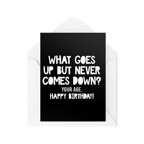 Śmieszne kartki urodzinowe - What Goes Up But Never Comes Down Your Age - Śmieszne kartki dla przyjaciół i rodziny - kartki z żartami - CBH1787