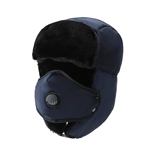 Kapelusz Trampera Unisex Ciepła Zima Rosyjska czapka lotnicza do aktywności na świeżym powietrzu, Blau Różowy 8030, 31 EU Estrecho