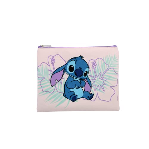 DISNEY Stitch - Płaski piórnik Stitch - Torba podróżna dla dzieci, nastolatków, dorosłych - fioletowa, Fioletowy, niebieski, Petit Format, Płaski piórnik