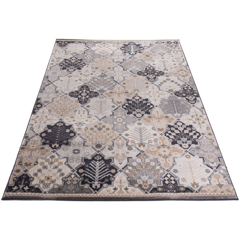 Szary prostokątny wzorzysty dywan - Igras 4X