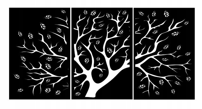 Panele Dekoracyjne Obraz Ażur Drzewo Tryptyk E112