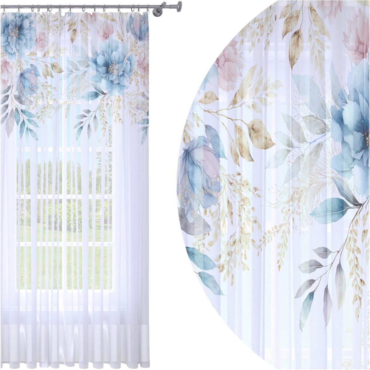 Firana Gotowa 140X250 Woal Barwiona Wzór Na Żabki