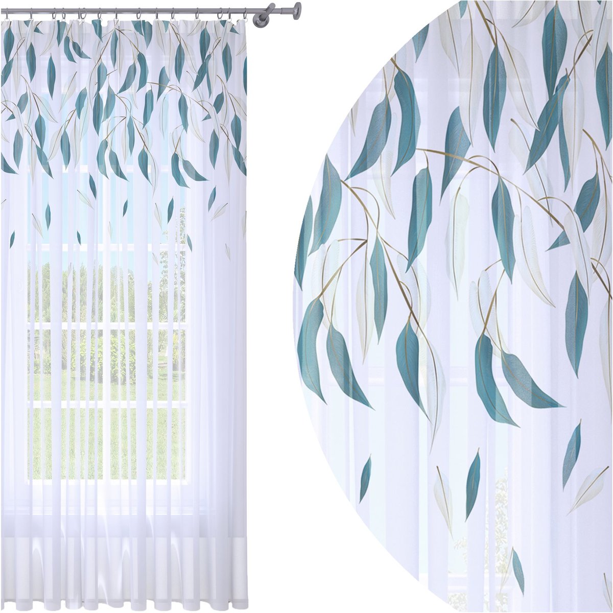 Firana Gotowa 140X250 Woal Barwiona Wzór Na Żabki