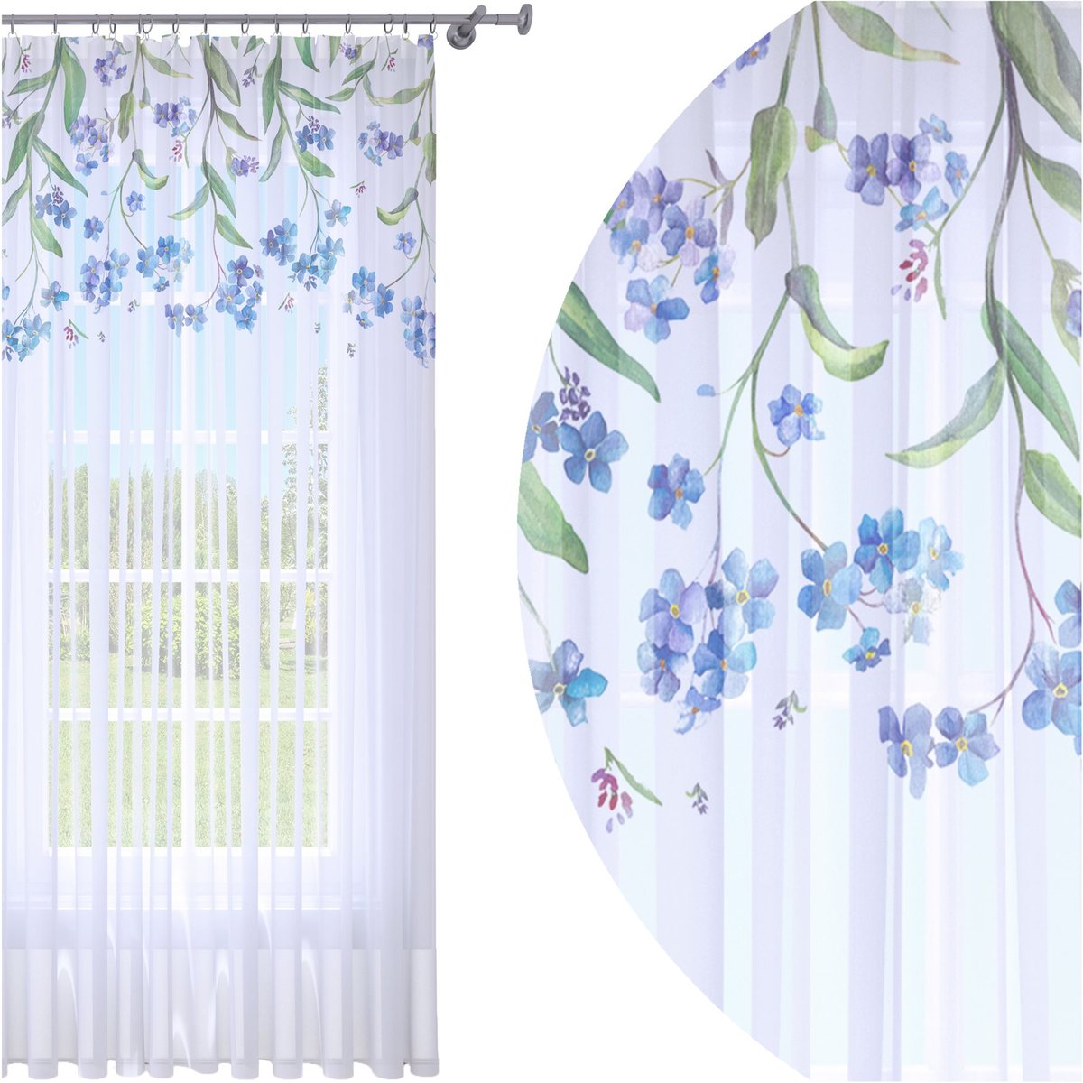 Firana Gotowa 140X250 Woal Barwiona Wzór Na Żabki