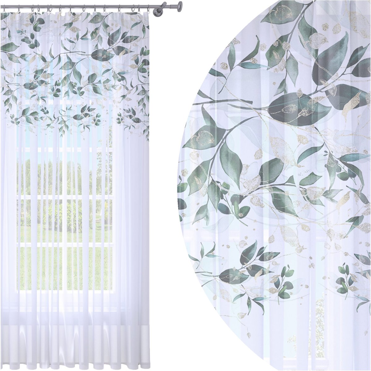 Firana Gotowa 140X250 Woal Barwiona Wzór Na Żabki