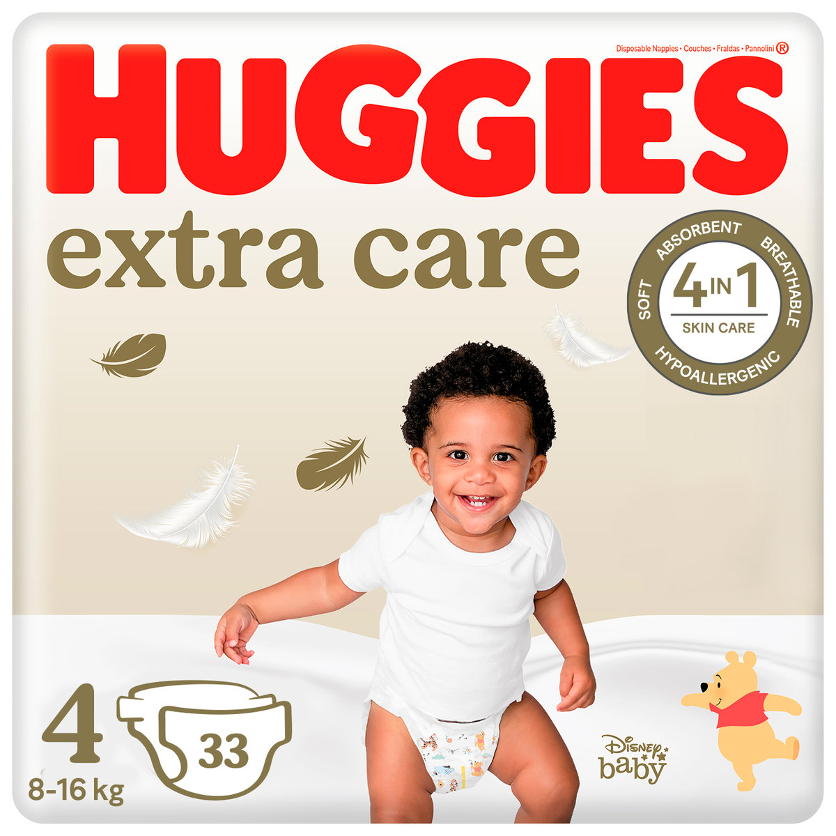 Pieluchy HUGGIES Extra Care 4 (8-16kg) 33 szt