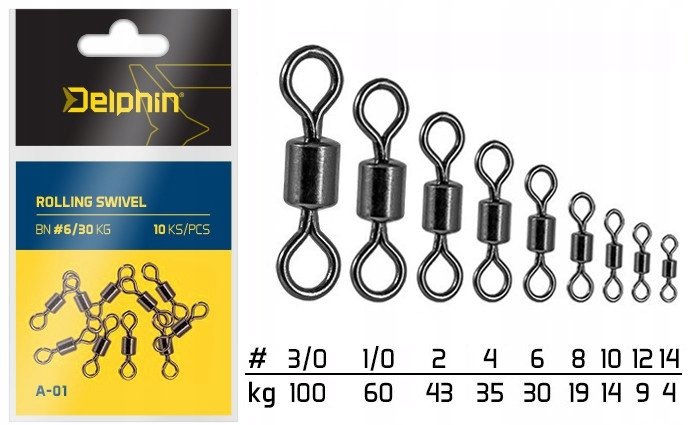 KRĘTLIKI DELPHIN ROLLING SWIVEL A-01 R. 8