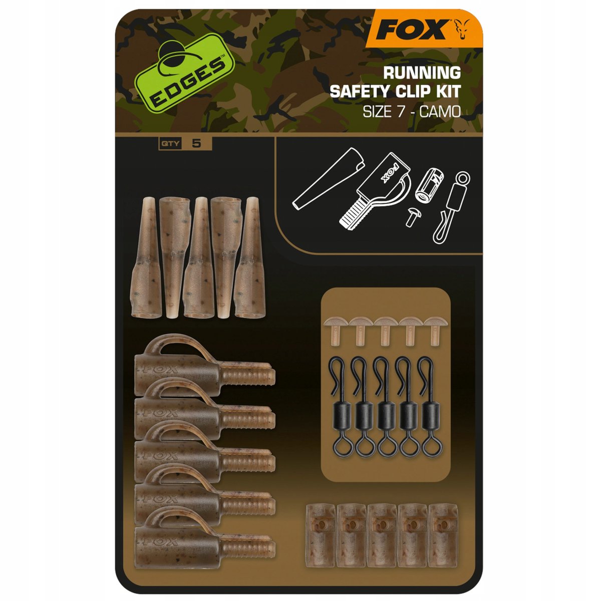 ZESTAW Z BEZPIECZNYM KLIPSEM FOX EDGES SAFETY CLIP