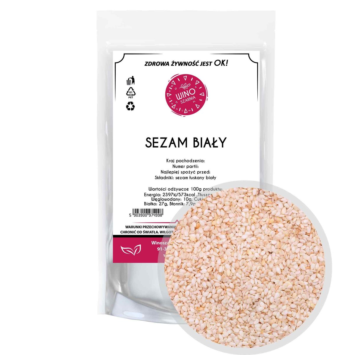 Sezam Biały Łuskany 1kg