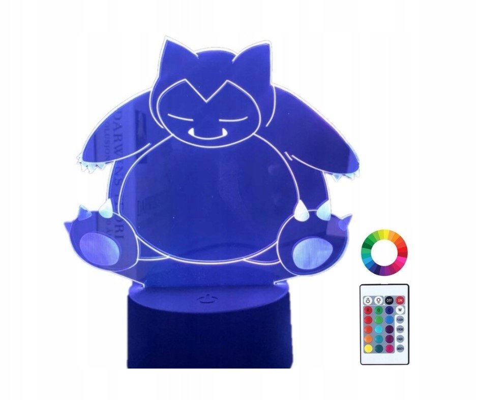 Lampka Nocna Dla Dzieci Snorlax Pokemon Go 3D Led