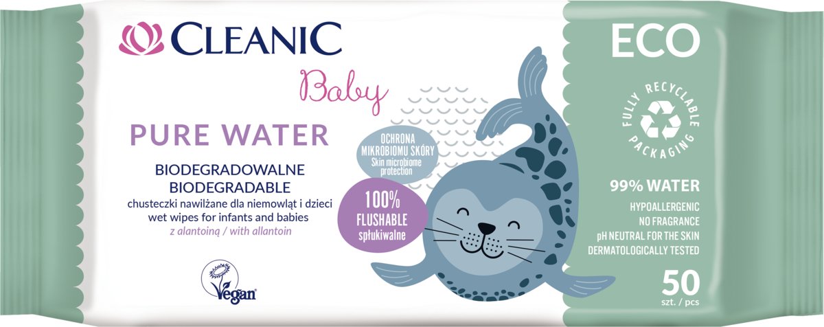 Chusteczki nawilżane Cleanic Baby ECO Pure Water 50 szt.