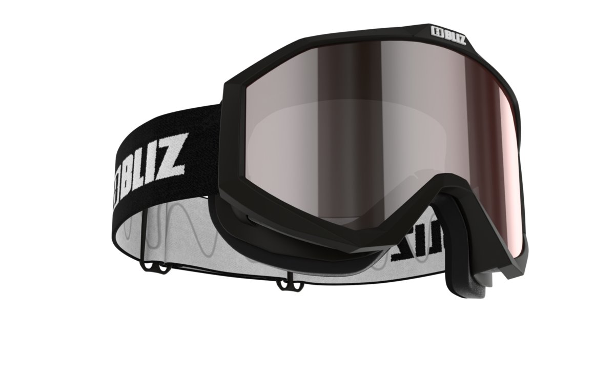 Bliz Liner Gogle, black-white/orange-silver mirror 2020 Gogle narciarskie 45100-11