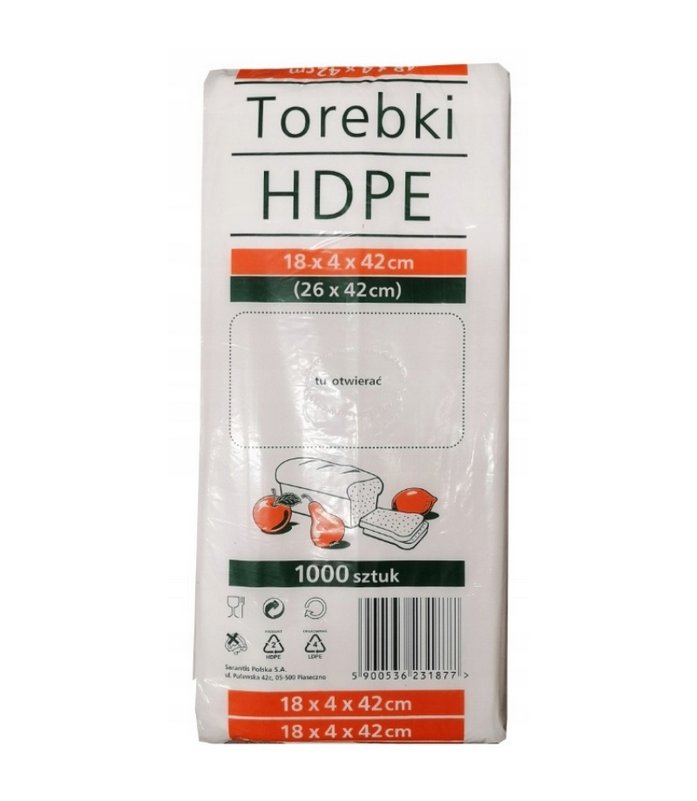 HDPE Torebki Spożywcze 18x4x42 1000szt.