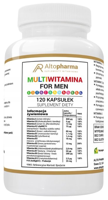 Altopharma Multiwitamina For Men witaminy dla mężczyzn 120 kapsułek 1146142