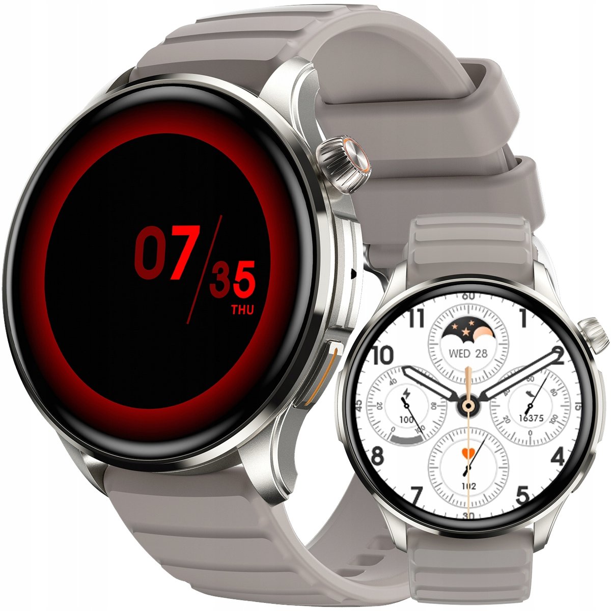 Smartwatch męski z funkcją rozmów ciśnienie puls polskie menu kardio / dwa paski - JG Smart J45