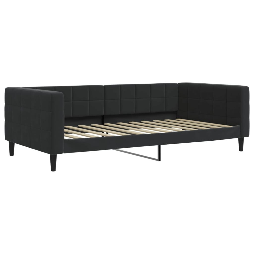 Sofa z funkcją spania, czarna, 100x200 cm, obita aksamitem Lumarko!