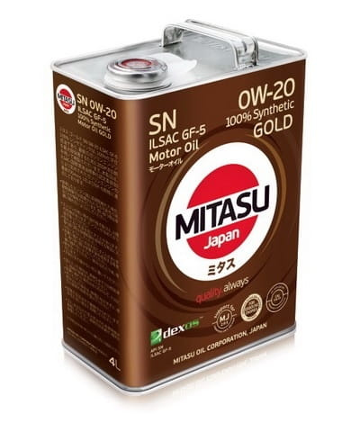 MITASU GOLD SN 0W-20 ILSAC GF-5 MJ-102 4L