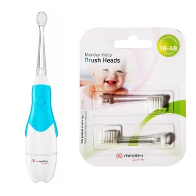 MERIDEN Kiddy Blue + Końcówka szczoteczki MERIDEN Kiddy (2 szt.)