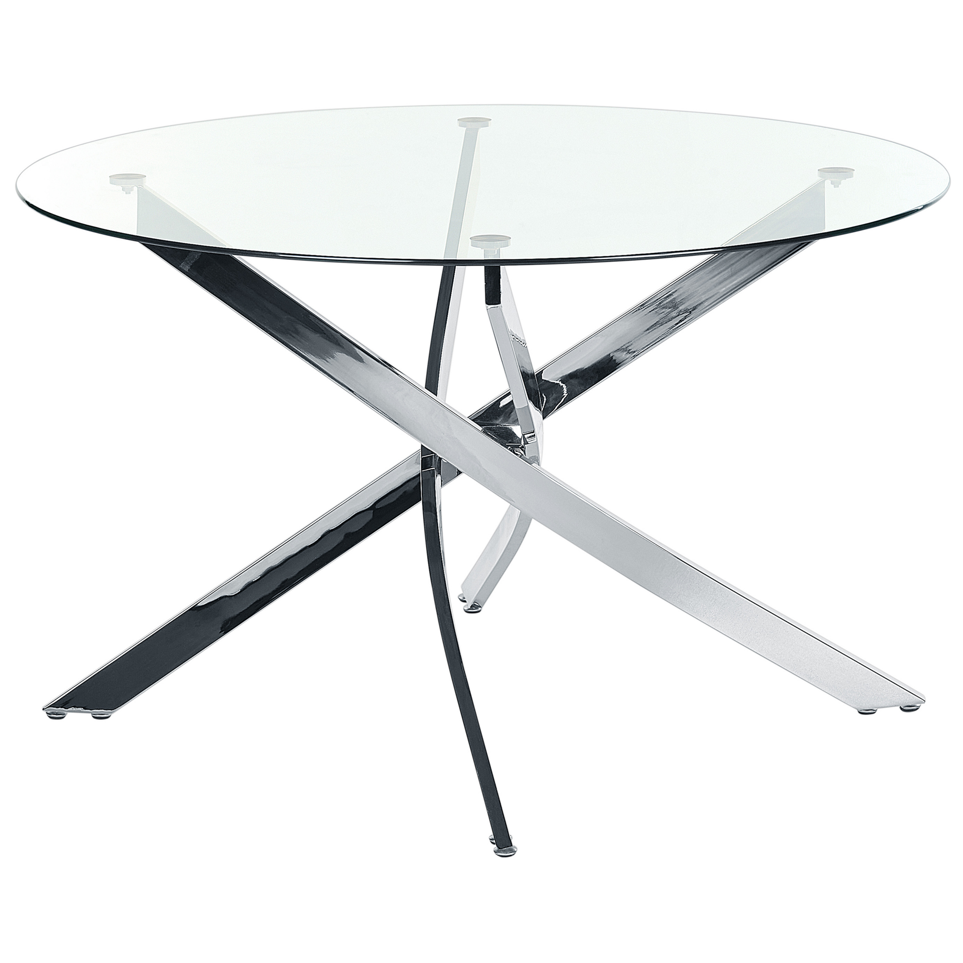 Zdjęcia - Stół kuchenny Stół do jadalni okrągły szklany ⌀ 120 cm srebrny MARAMO