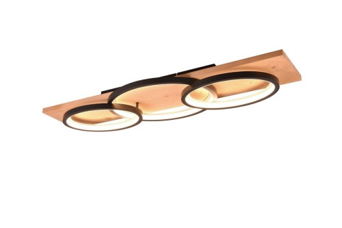 Barca lampa sufitowa 3xLED/40W czarna/jasne drewno 641110332