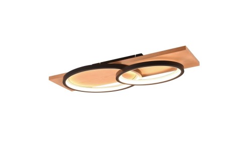 Barca lampa sufitowa 2xLED/30W czarna/jasne drewno 641110232