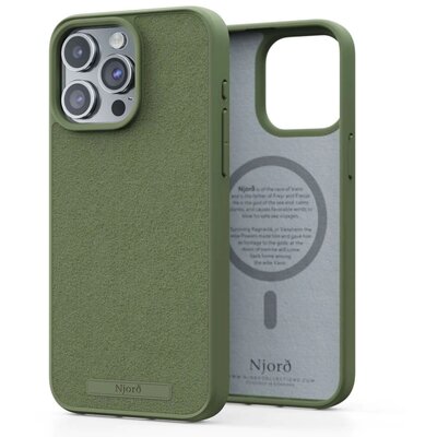 Obudowa dla telefonów komórkowych Njord Suede MagSafe na Apple iPhone 15 Pro Max (NA54SU06) Zielony