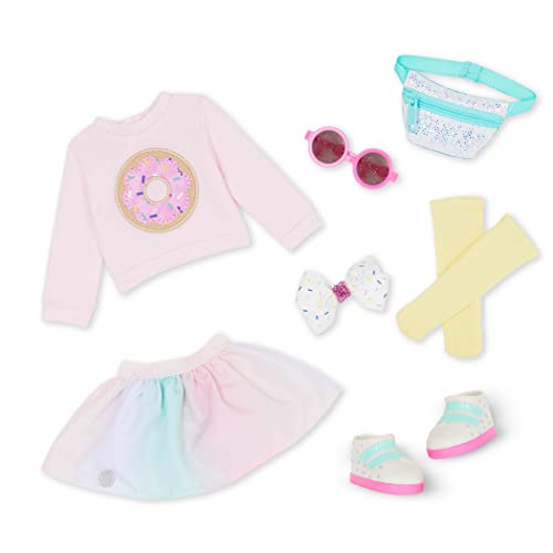 Glitter Girls Strój 14-calowy Kolorowa lalka ubrania i okulary przeciwsłoneczne - różowy sweter, Skirt, Fanny Pack & więcej - zabawki dla dzieci 3 lata+ - słodkie sprinkles, G50177Z
