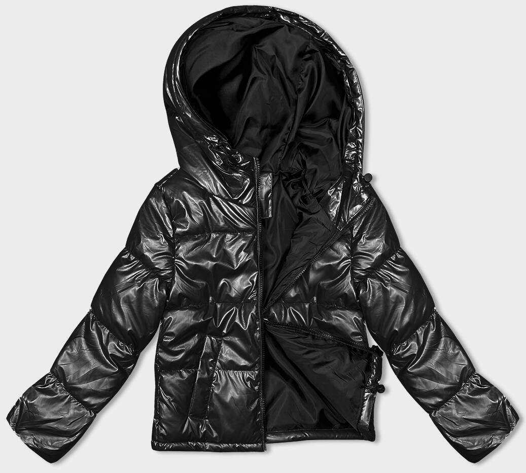 KRÓTKA KURTKA DAMSKA OVERSIZE CZARNA (5M3193-392) - J STYLE