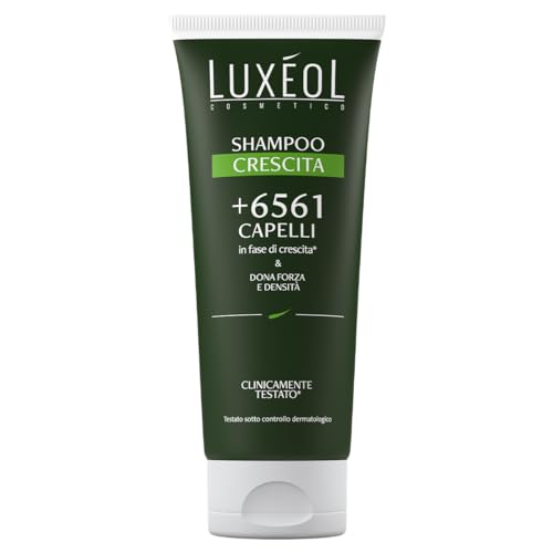 LUXÉOL - Szampon - Siła I Gęstość - Włosy W fazie Wzrostu* - Klinicznie Testowane* - 86% Składniki Naturalnego - Unisex - Kobiety/Mężczyźni - 200 ml