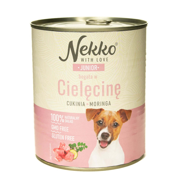 NEKKO Junior Cielęcina, cukinia, moringa puszka 800g