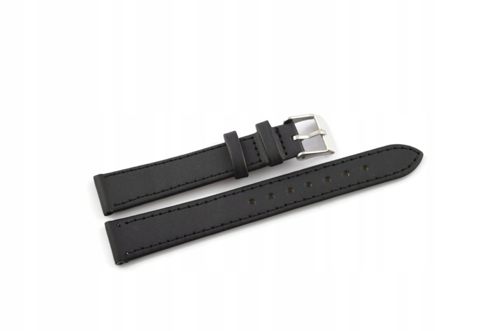 Pasek Jordan Kerr - czarny- srebrna  zapinka -  18mm