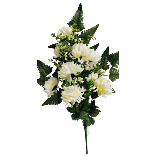 Sztuczny kwiat dekoracyjny Chryzantema, kremowy, wysokość 60 cm