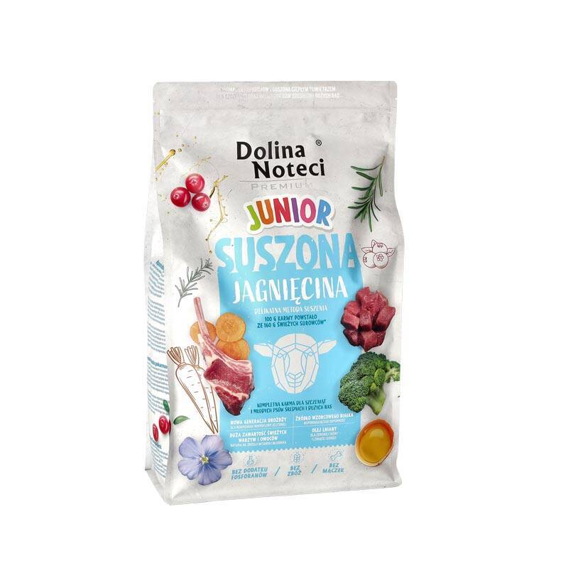 DOLINA NOTECI Premium Junior Jagnięcina- karma suszona dla psa 4kg