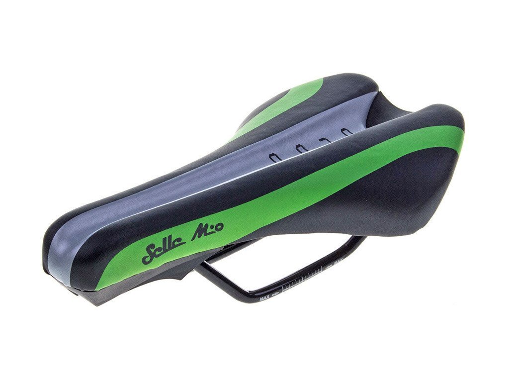 Selle Mio, Siodło rowerowe, Orco, czarno-zielony, 260x145 mm