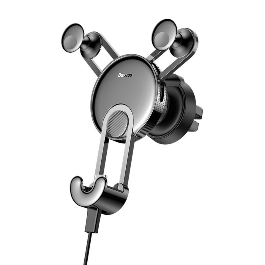 Baseus uchwyt samochodowy Yy do kratki + kabel USB USB-C czarny SUTYY-01