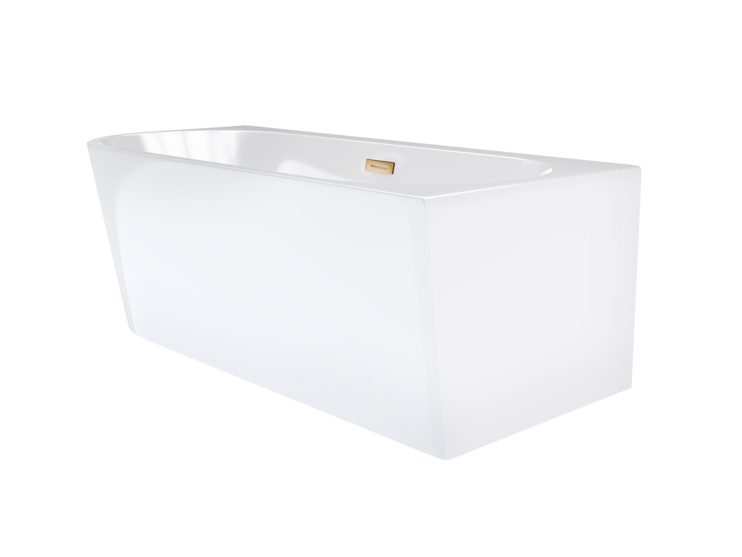 Corsan Intero Wanna narożna 170x80 cm prawa biała z wykończeniem różowe złoto 649315