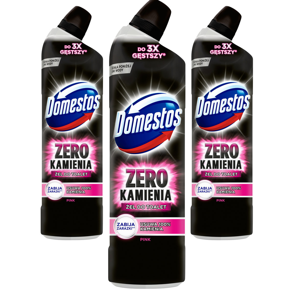 Domestos 3x płyn do toalet zero kamienia Zestaw