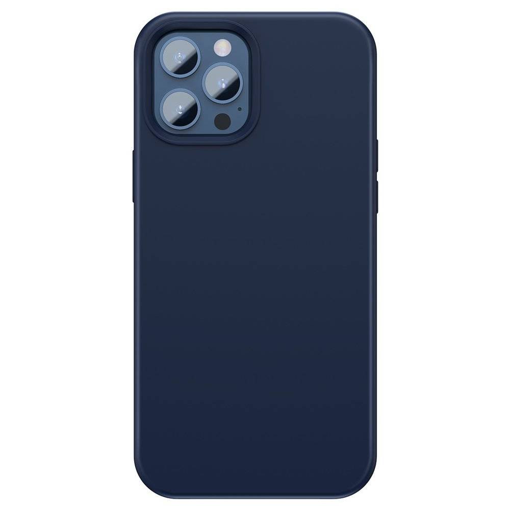 Baseus Liquid Silica Gel Magnetic Case elastyczne silikonowe etui pokrowiec iPhone 12 Pro Max niebieski (WIAPIPH67N-YC03) (kompatybilny z MagSafe) WIAPIPH67N-YC03