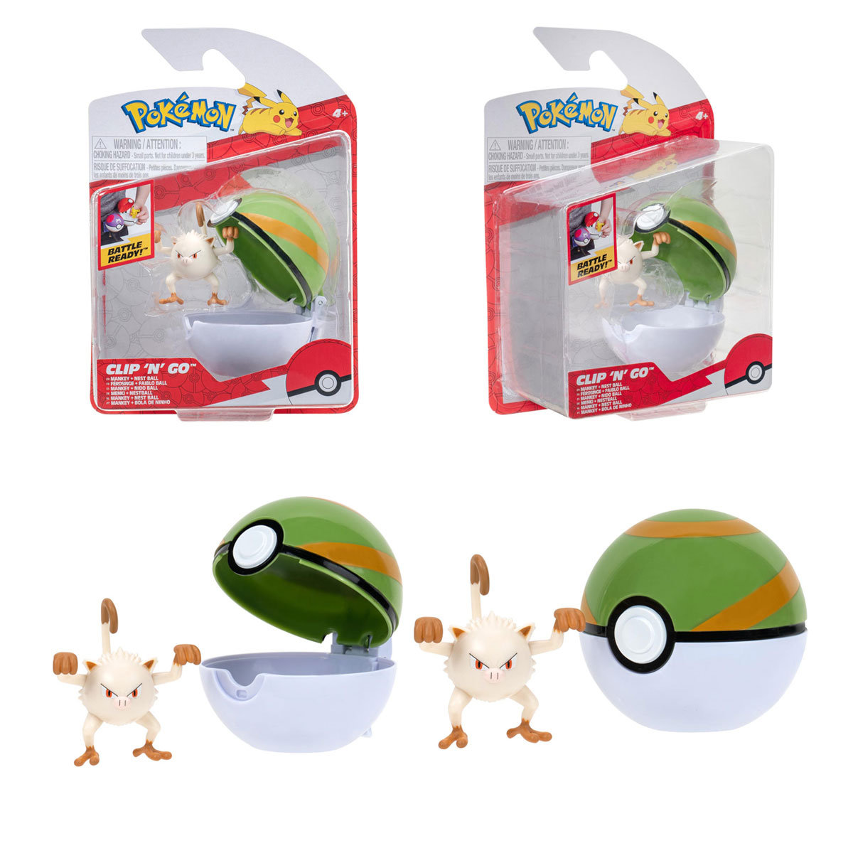 POKEMON Clip N Go Seria 14, (Mankey & Nest Ball)