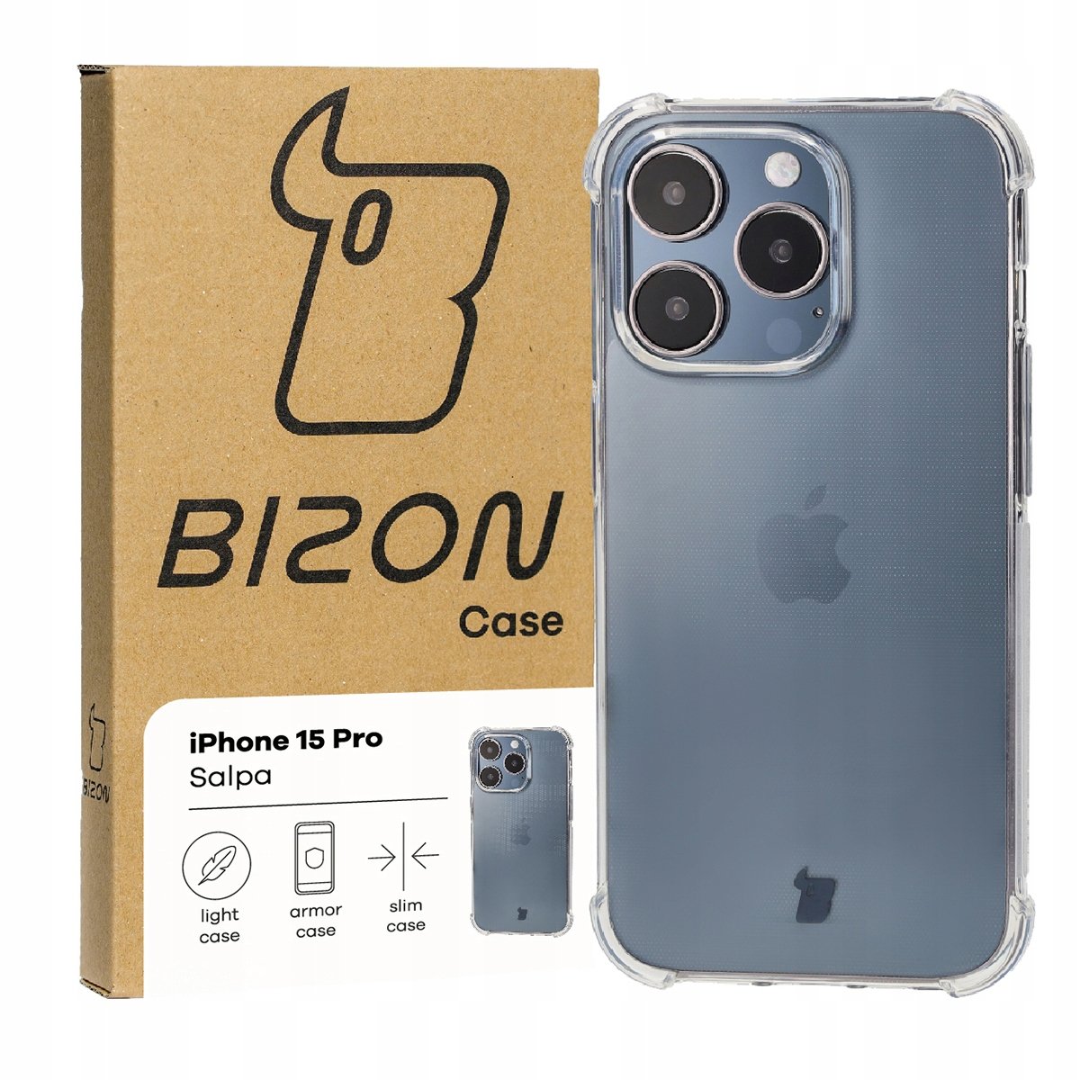 Etui Bizon Case Salpa do iPhone 15 Pro, przezroczyste