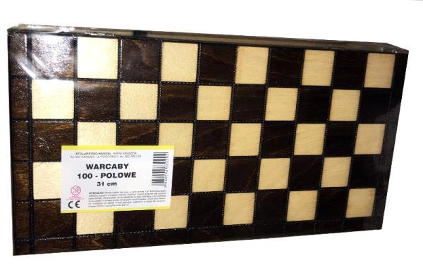 Magiera Warcaby 100-polowe 31cm drewniane
