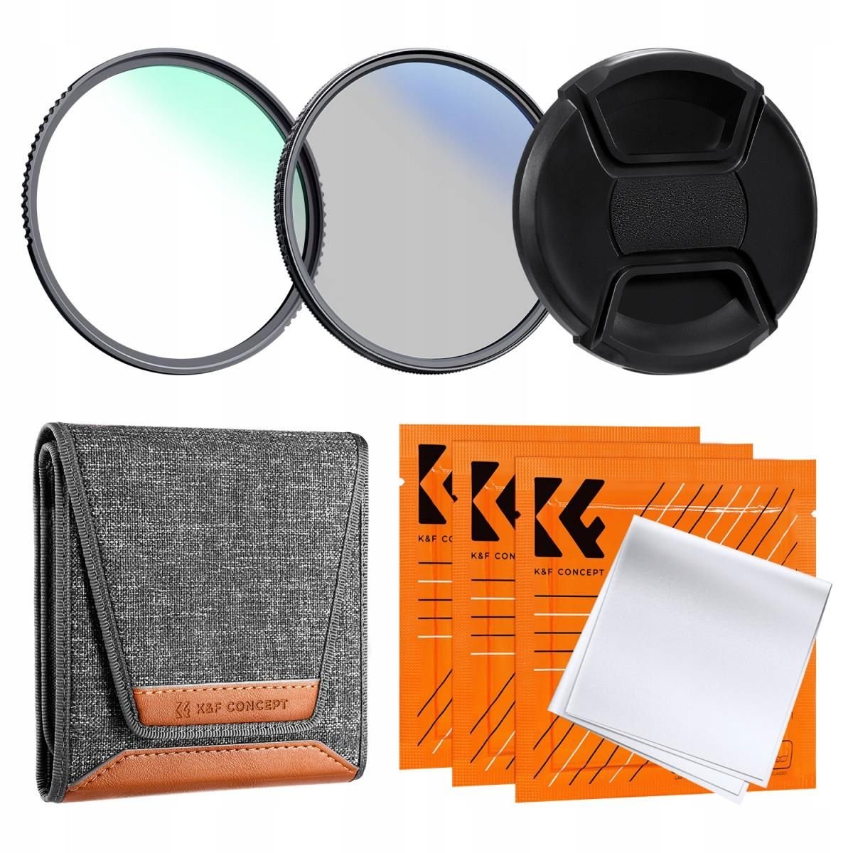 Zestaw Filtrów 4w1 Filtr Uv Nano-k + Polaryzacyjny Cpl + Dekielek + Futerał K&f Na 82mm / Sku.2040v1